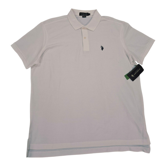 NWT 2(White & Brown) US Polo Assn. Men's Performance Pique  Polo Shirts - Picture 2 of 7
